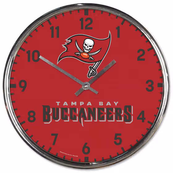 Tampa Bay Buccaneers Chrome NFL Team Design Wall Clock view 1