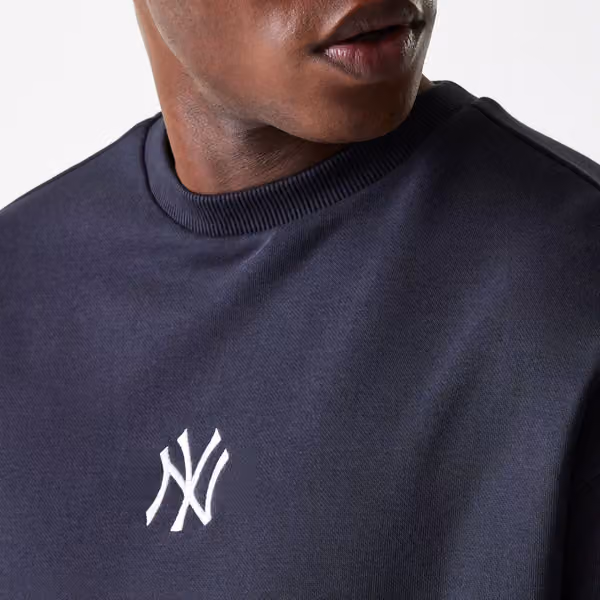 New York Yankees Small Logo Crewneck MLB Sweatshirt Navy view 4