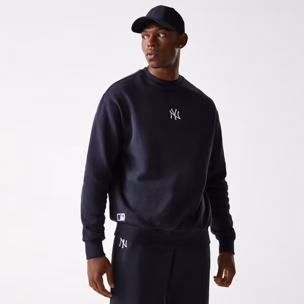 New York Yankees Small Logo Crewneck MLB Sweatshirt Navy view 1