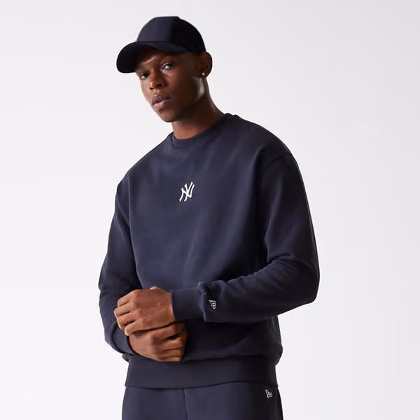 New York Yankees Small Logo Crewneck MLB Sweatshirt Navy view 3