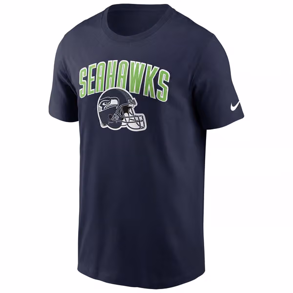 Seattle Seahawks Athletic Arch Nike Essential NFL T-Shirt Navy view 1
