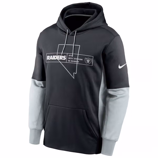 Las Vegas Raiders Color Block Nike Therma NFL Hoodie view 1