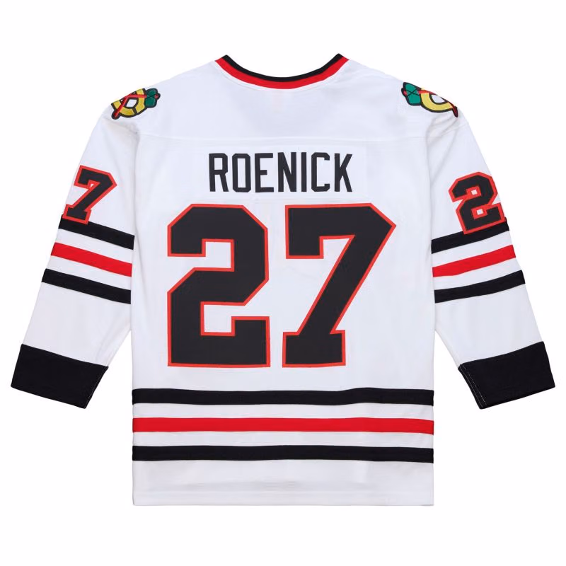 Jeremy Roenick #27 Chicago Blackhawks 1991-92 Premium Power Play NHL Jersey White view 1