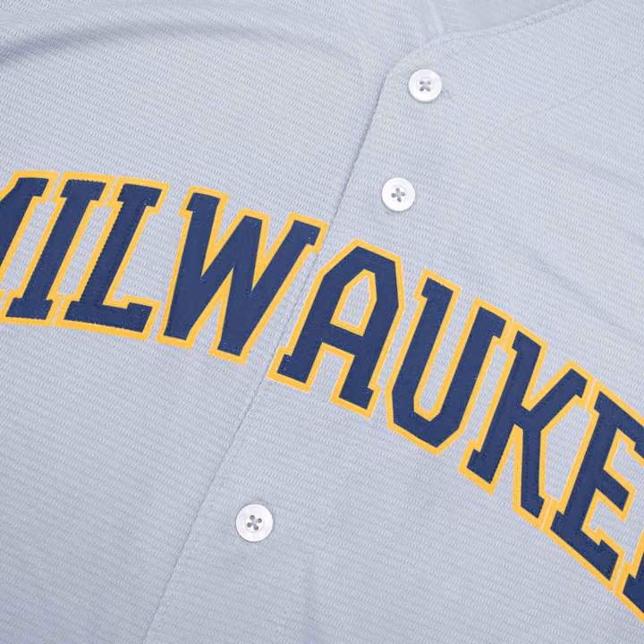 Milwaukee Brewers Nike MLB Road Jersey Gray view 3