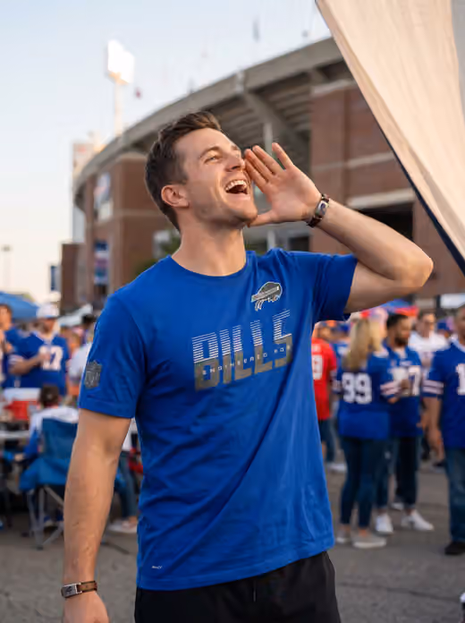 Buffalo Bills 2026 NFL Sideline Team Issue Dri-Fit T-Shirt Blue view 3