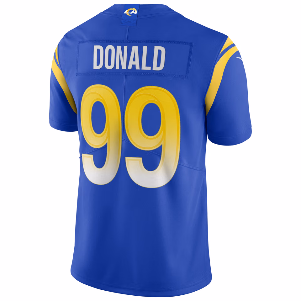 Aaron Donald #99 Los Angeles Rams Nike Vapor Limited NFL Jersey Blue view 3