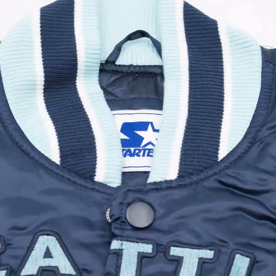 Seattle Kraken Home Game NHL Varsity Satin Jacket view 6