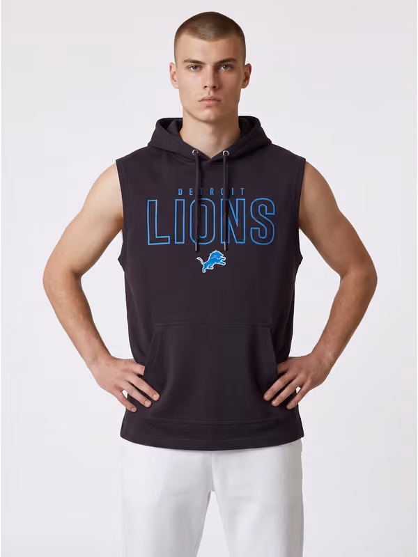 Detroit Lions 2026 NFL Sideline Sleeveless Hoodie Black view 3