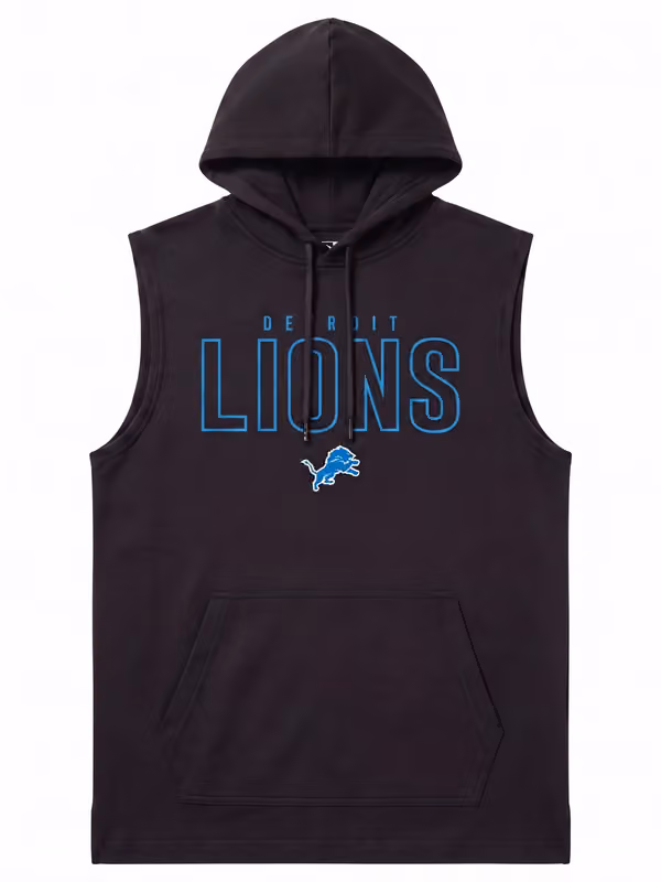 Detroit Lions 2026 NFL Sideline Sleeveless Hoodie Black view 1