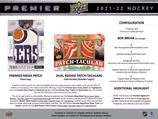 2021/22 Upper Deck Premier Hockey Hobby Box NHL view 4
