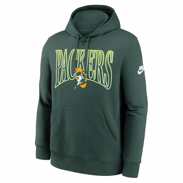 Green Bay Packers Throwback Full Blitz Club NFL Hoodie Green view 1