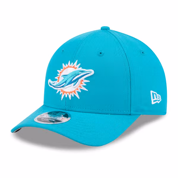 Miami Dolphins NFL Team Logo New Era 9FORTY M-Crown Snapback Cap Aqua product photo