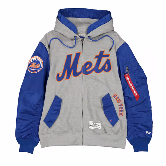New York Mets Alpha Industries MA-1 MLB Full-Zip Fleece Jacket view 1