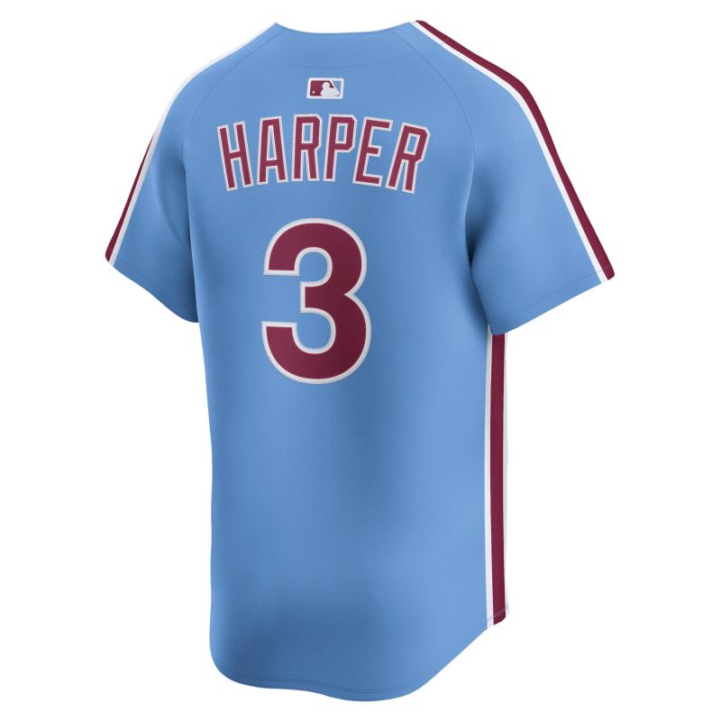 Bryce Harper #3 Philadelphia Phillies Nike Limited MLB Jersey Blue view 3