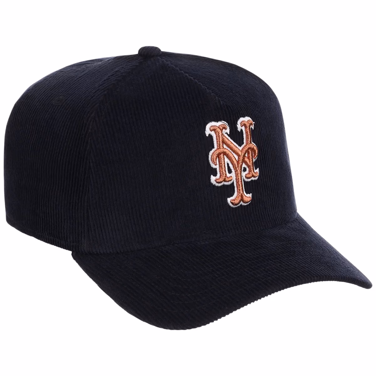 New York Mets MLB Navy Cord FASHION CORE New Era 9FORTY A-Frame front view