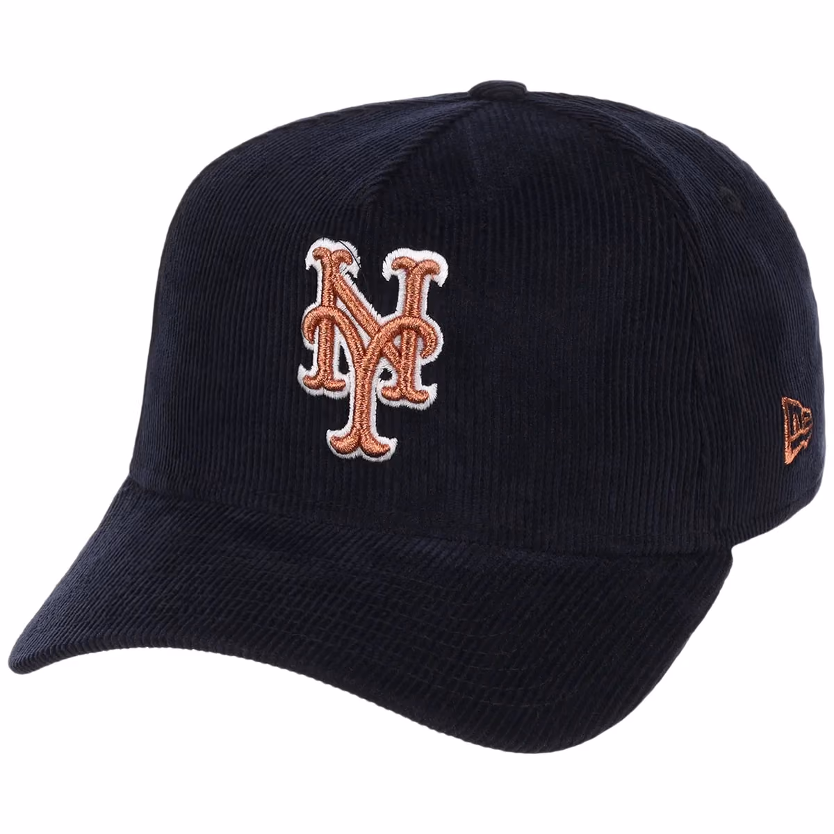 New York Mets MLB Navy Cord FASHION CORE New Era 9FORTY A-Frame detail view