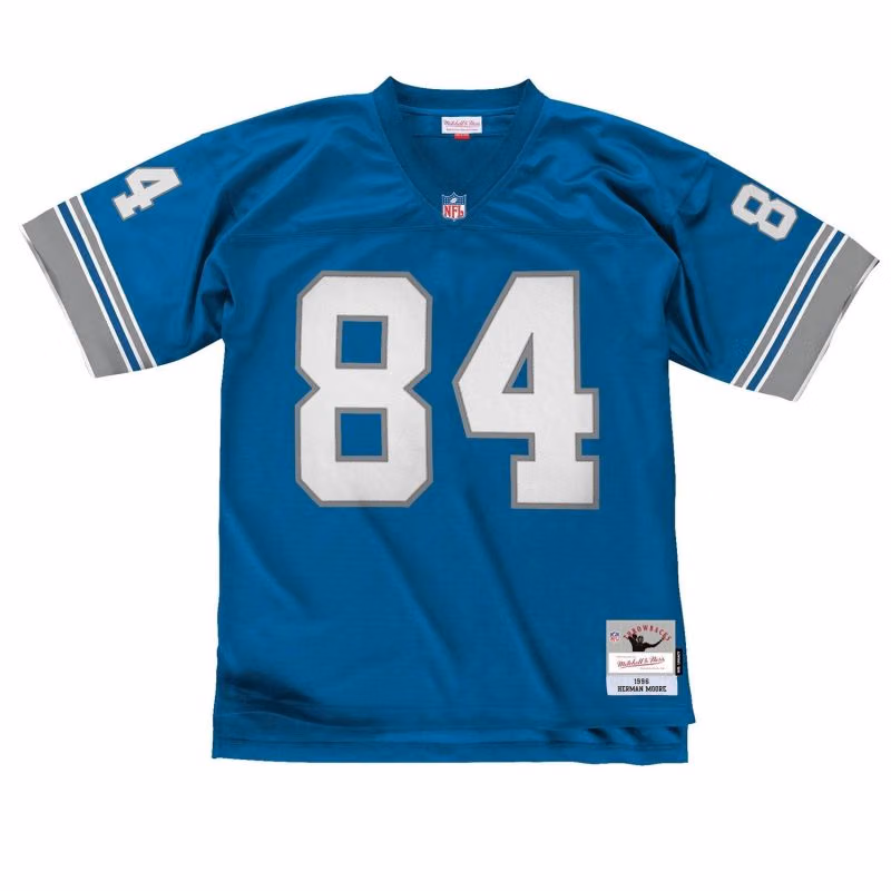 Herman Moore #84 Detroit Lions Mitchell & Ness Legacy Throwback NFL Jersey Blue view 1