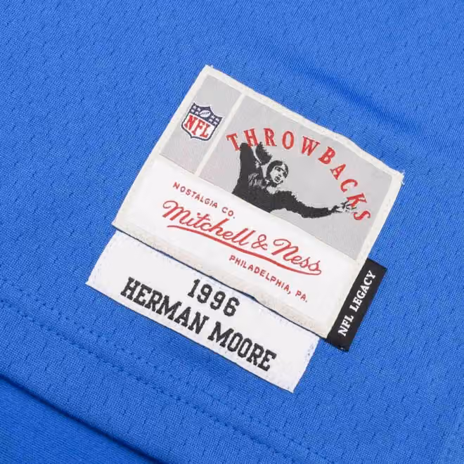 Herman Moore #84 Detroit Lions Mitchell & Ness Legacy Throwback NFL Jersey Blue view 3