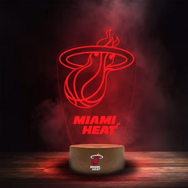 Miami Heat NBA Team Logo LED Sign view 1