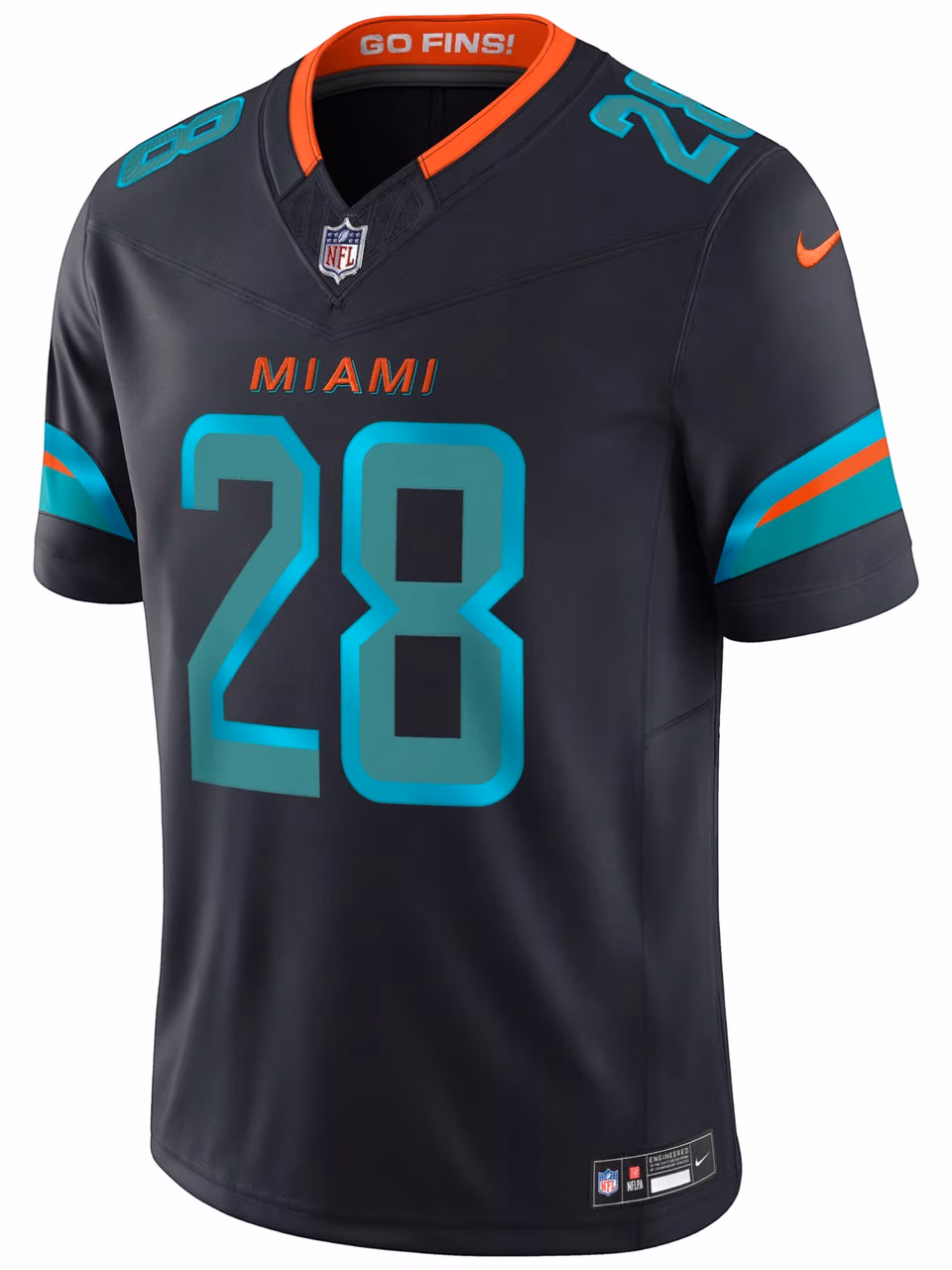De'Von Achane #28 Miami Dolphins Rivalries Stitched Limited NFL Jersey Navy view 2