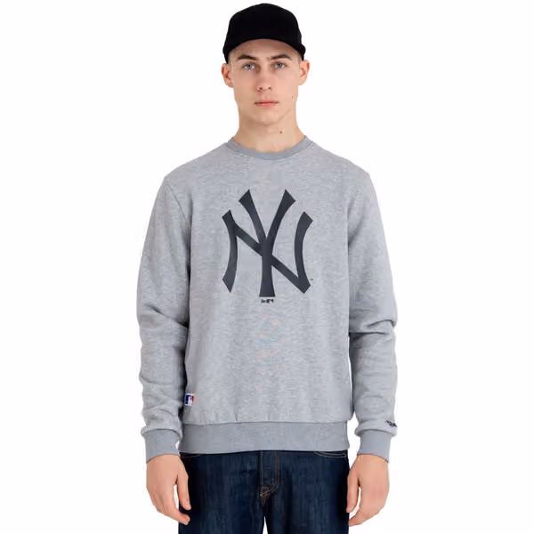 New York Yankees Logo Crewneck MLB Sweatshirt Grey view 1