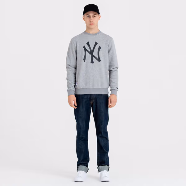 New York Yankees Logo Crewneck MLB Sweatshirt Grey view 5