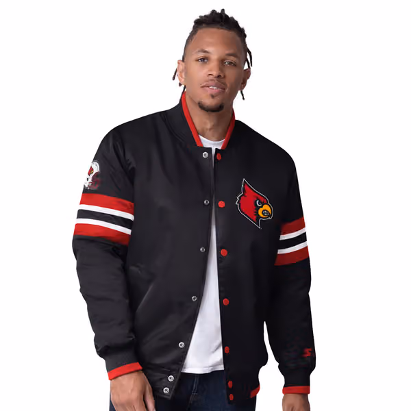 Louisville Cardinals Starter Scout Varsity NCAA Jacket Black view 1