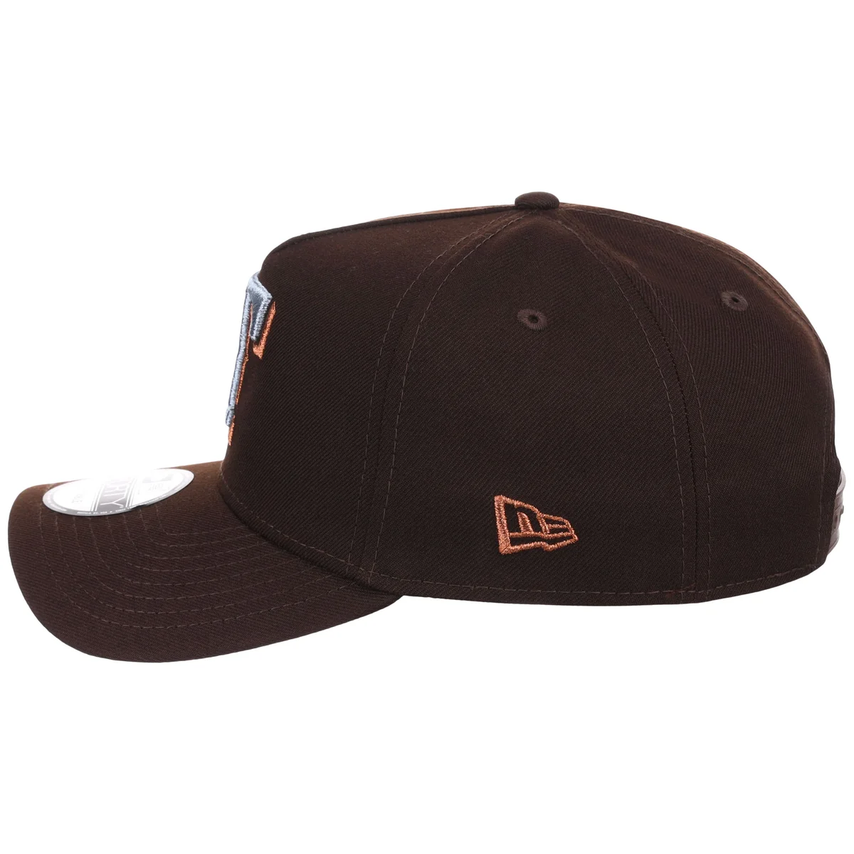 Texas Rangers MLB Frosted Bark New Era 9FORTY A-Frame detail view