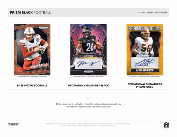 2025 Panini Prizm Black Football NFL Hobby Box view 2