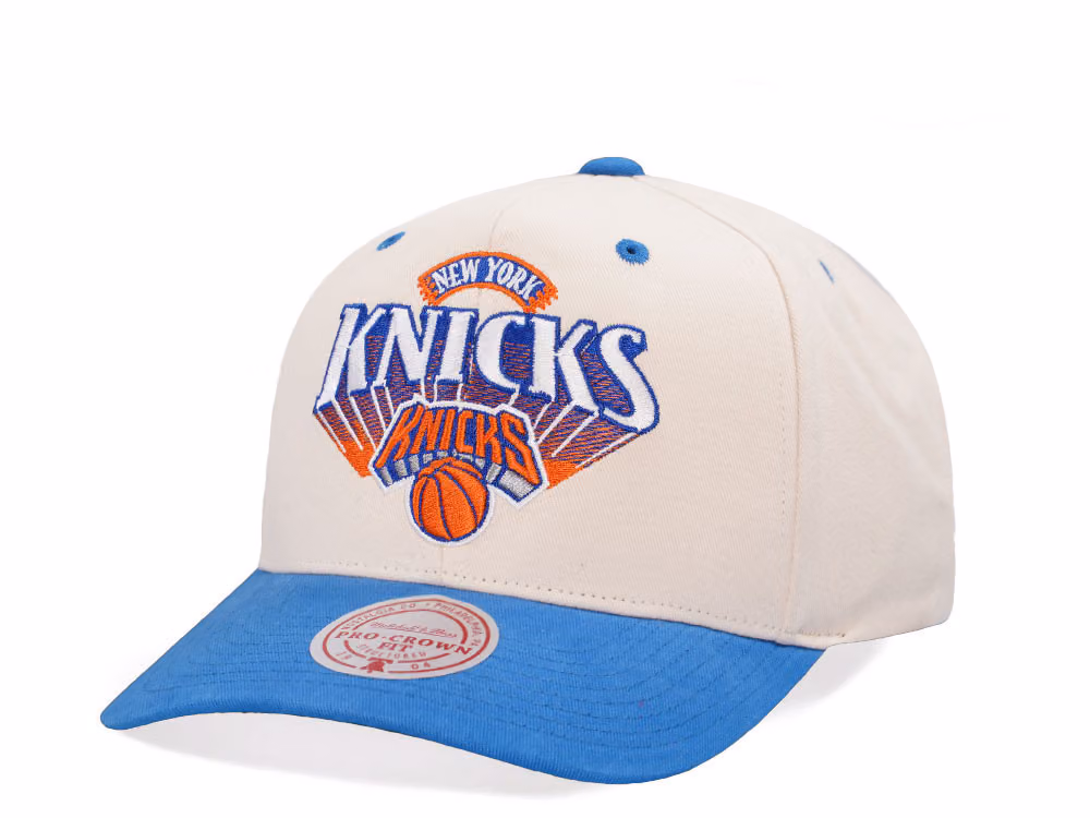 Mitchell & Ness New York Knicks Horizon Two Tone Pro Crown Fit Snapback Hat front
