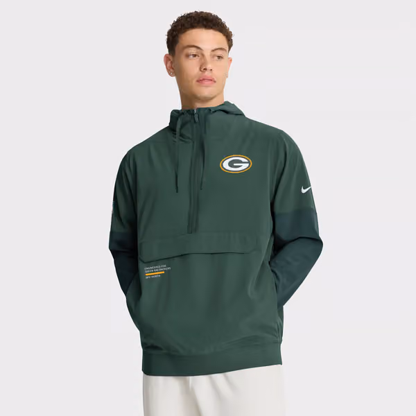 Green Bay Packers Nike Sideline Half-Zip Anorak NFL Jacke Green view 3