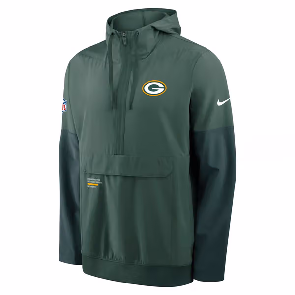 Green Bay Packers Nike Sideline Half-Zip Anorak NFL Jacke Green view 1