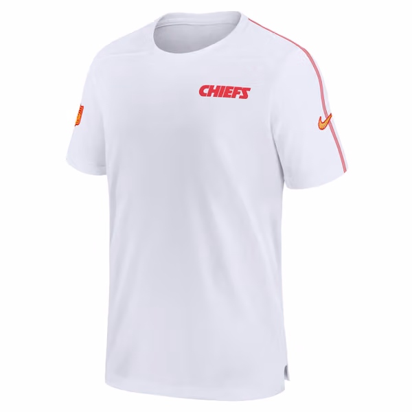 Kansas City Chiefs 2024 NFL Sideline Nike Dri-FIT Coach UV Top White view 2