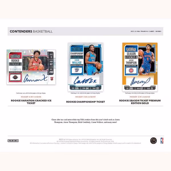 2023/24 Panini Contenders Basketball NBA Hobby Box view 2