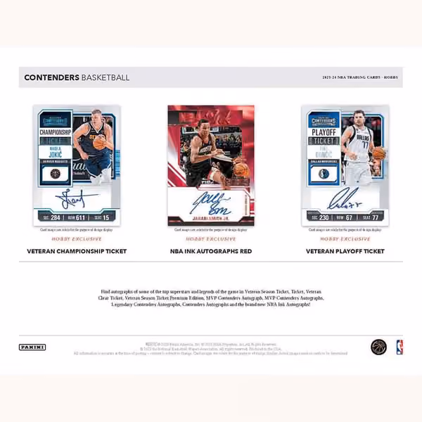 2023/24 Panini Contenders Basketball NBA Hobby Box view 3
