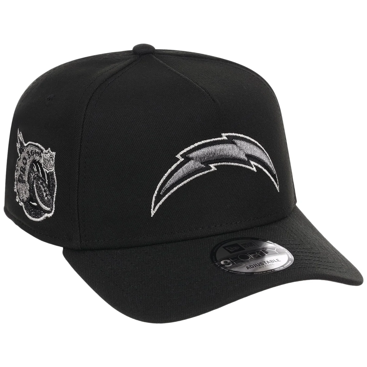 Los Angeles Chargers NFL Liquid Titanium New Era 9FORTY front view