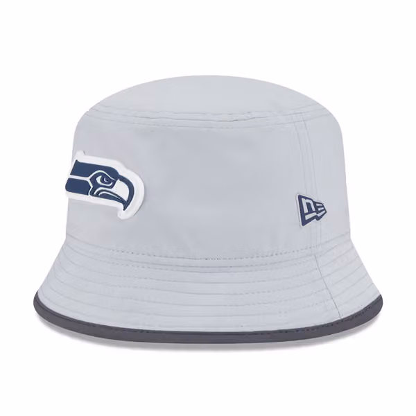 Seattle Seahawks 2025 NFL Training Camp New Era Stretch Bucket Hat CW Gray product photo