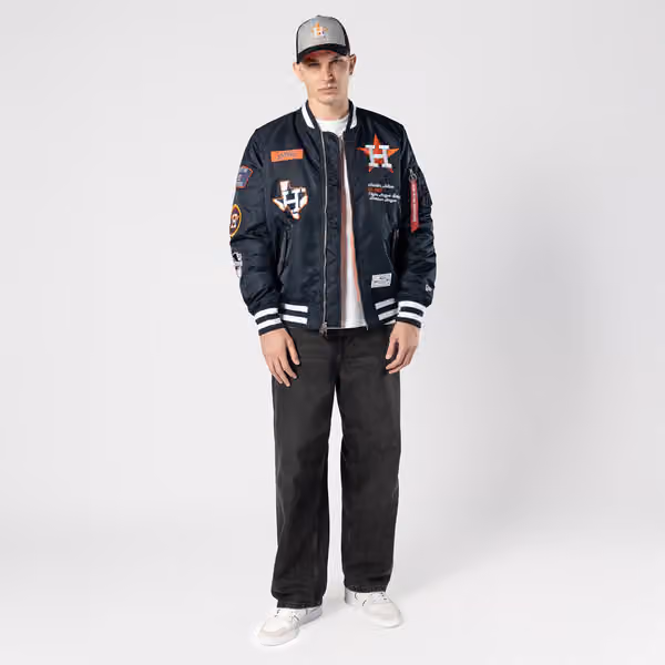 Houston Astros Alpha Industries MA-1 MLB Bomber Jacket Navy view 7