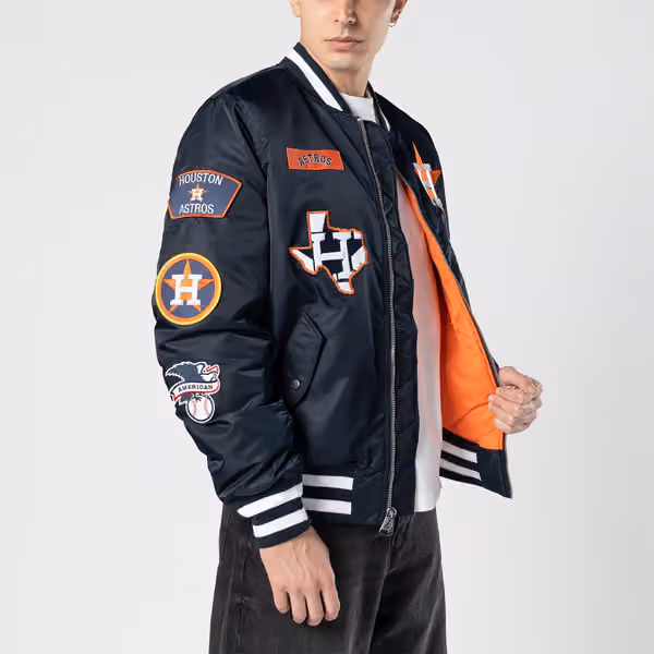 Houston Astros Alpha Industries MA-1 MLB Bomber Jacket Navy view 5