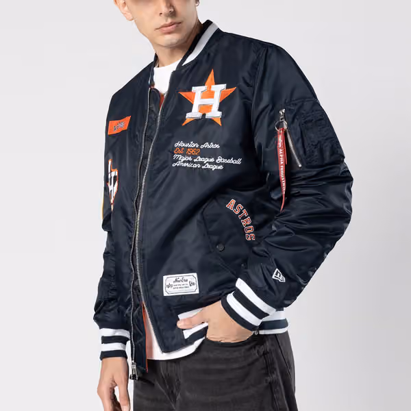 Houston Astros Alpha Industries MA-1 MLB Bomber Jacket Navy view 6