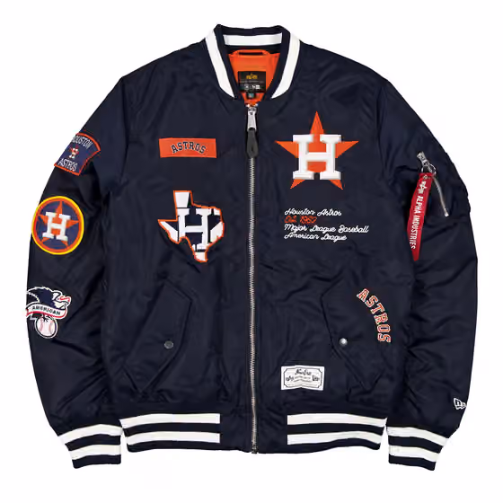 Houston Astros Alpha Industries MA-1 MLB Bomber Jacket Navy view 1