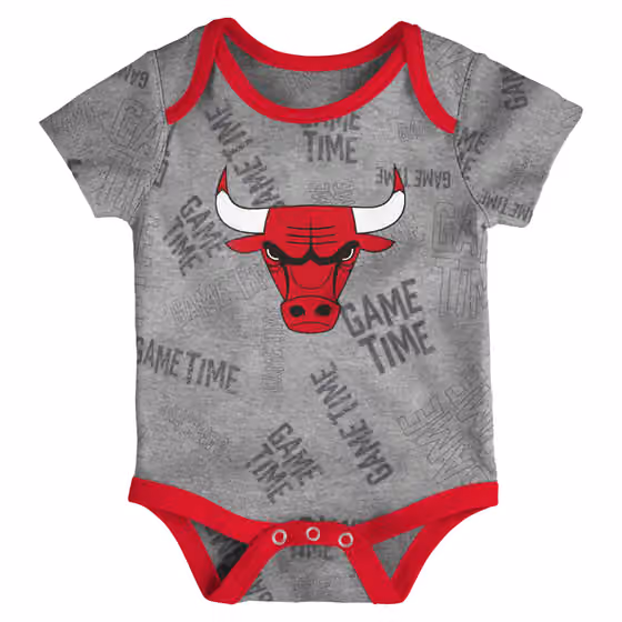 Chicago Bulls Game Time NBA Baby Bodysuit Set (3-Piece) view 4
