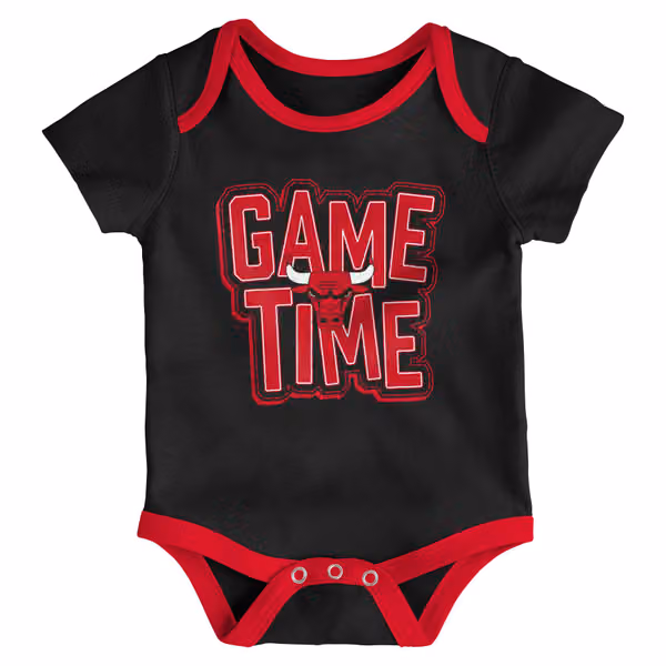 Chicago Bulls Game Time NBA Baby Bodysuit Set (3-Piece) view 3