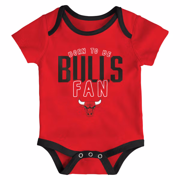 Chicago Bulls Game Time NBA Baby Bodysuit Set (3-Piece) view 2