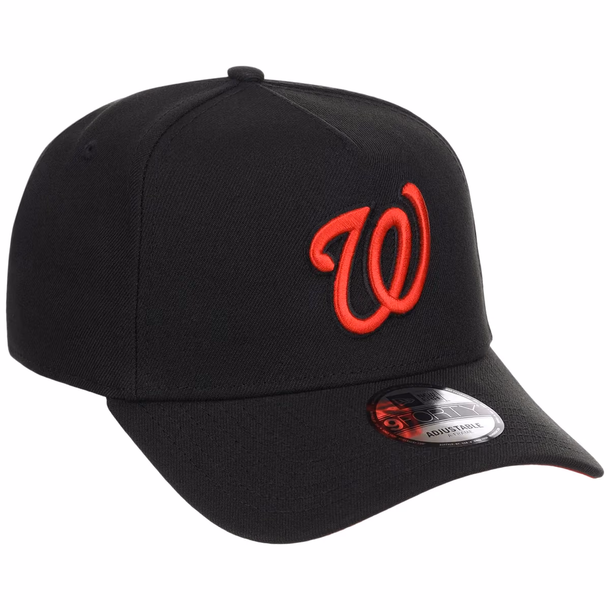 Washington Nationals MLB Black x Red FASHION CORE New Era 9FORTY A-Frame front view