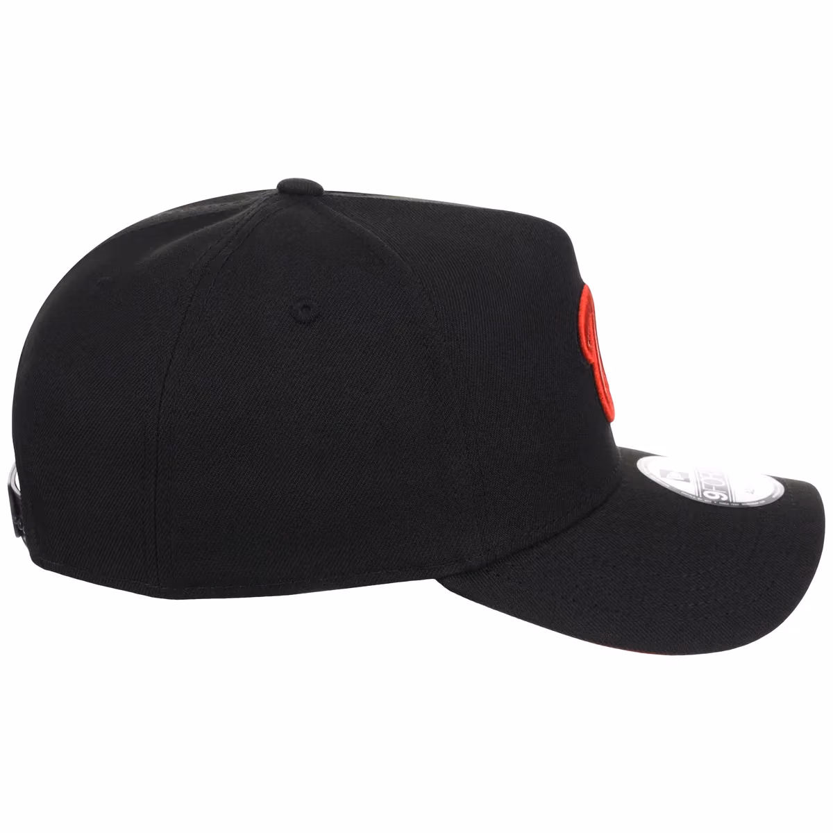 Washington Nationals MLB Black x Red FASHION CORE New Era 9FORTY A-Frame detail view