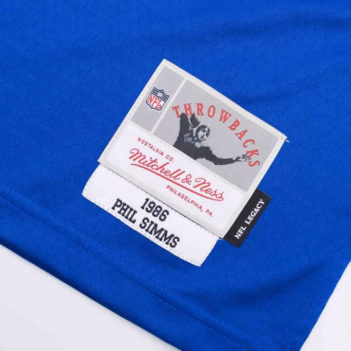 Phil Simms #11 New York Giants Mitchell & Ness Throwback NFL Jersey Blue view 3