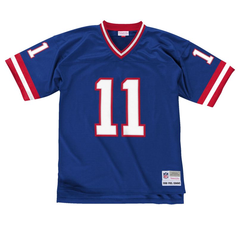 Phil Simms #11 New York Giants Mitchell & Ness Throwback NFL Jersey Blue view 1