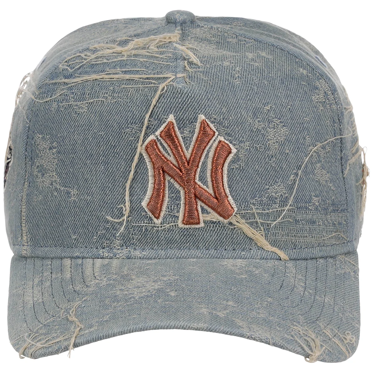 New York Yankees MLB Oxidized Denim New Era 9FORTY A-Frame detail view