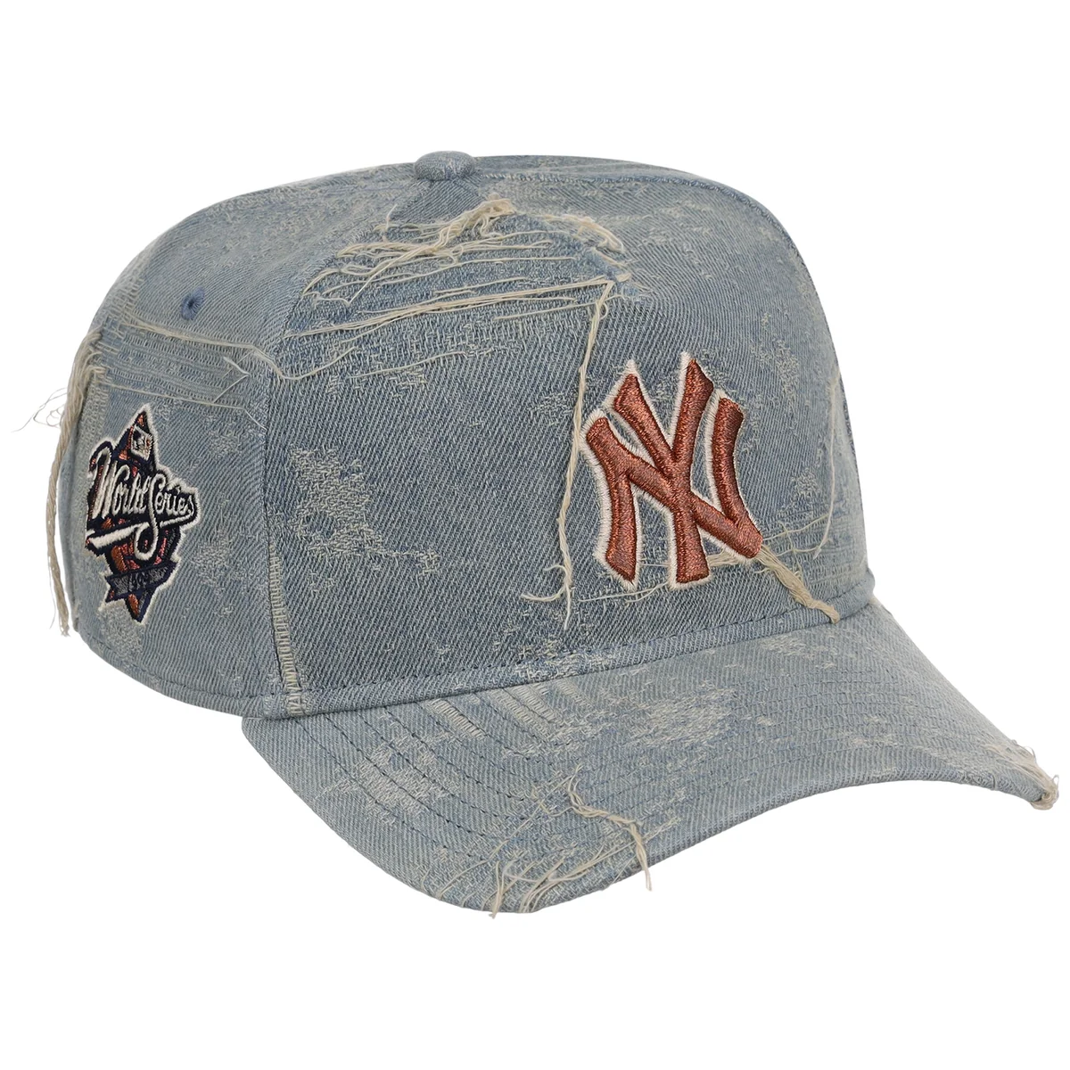 New York Yankees MLB Oxidized Denim New Era 9FORTY A-Frame front view